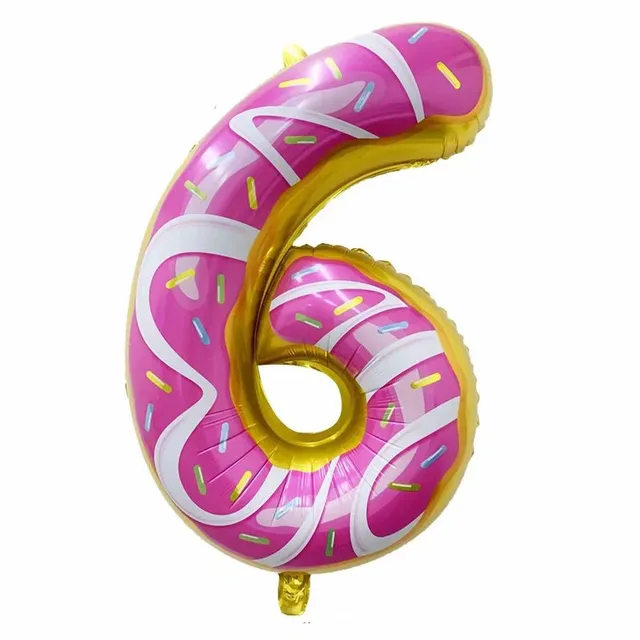 32Inch Donut Digital Foil Balloon Fruit Ice Cream Helium Balloon Birthday Party Decoration Kids Toy Sweet Digital Balloon Showe as picture