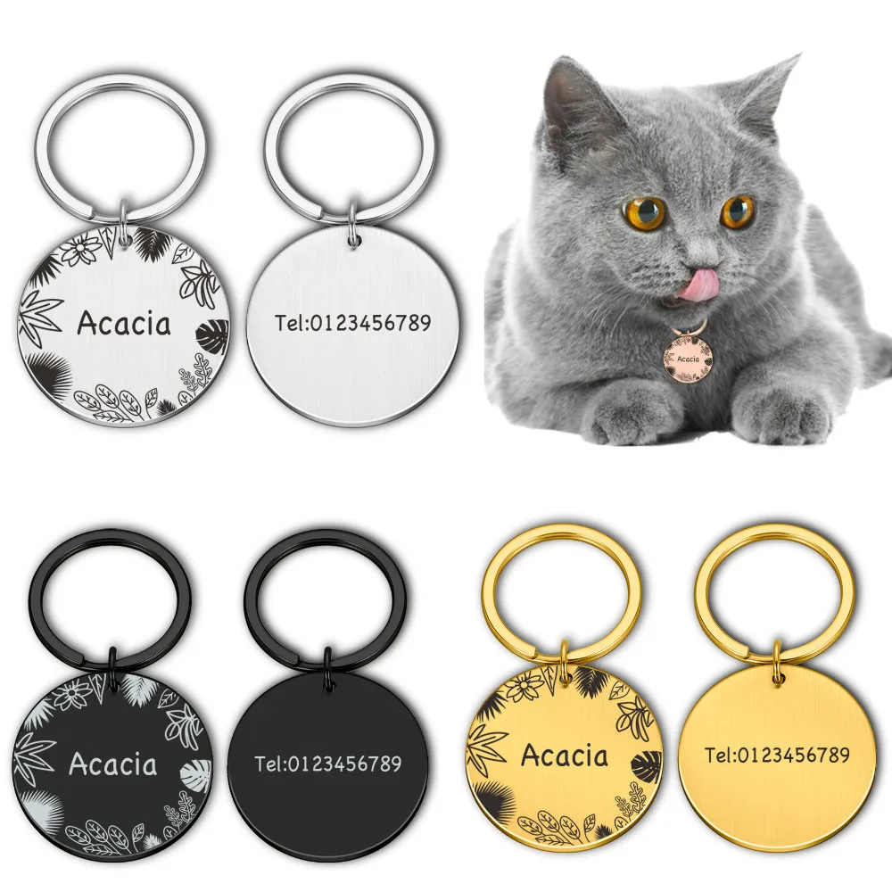 Etiquetas de identificación de perro personalizadas, Collar de identificación, grabado personalizado, cadena, colgante, suministros para etiqueta de perro, productos para mascotas, accesorios