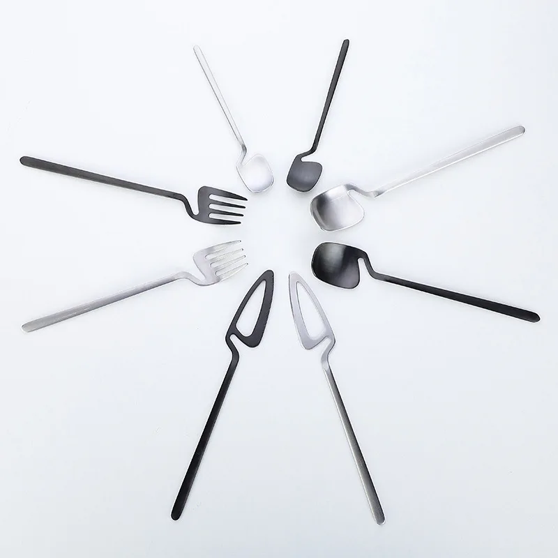 

304 stainless steel cutlery spoon simple personality creative hanging cup spoon western knife fork spoon coffee spoon