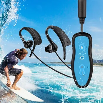 

Bluetooth Mp3 mp4 Player 8G-B IPX8 waterproof M-P3 Music Player Wwim Diving Earphone Headphones With Clip MP3 Players -L904