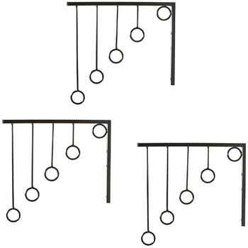 

3 Wall-Mounted Clothing Racks, Iron Clothing Display Racks, Five-Ring Hangers for Space-Saving Clothing