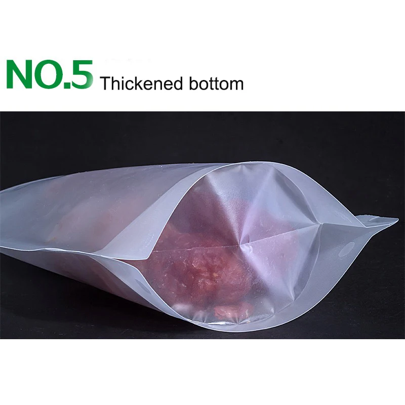 50 Pcs Zipper Bags Reusable Food Saver Storage Sack Snacks Ziplock Sealed Packet Fresh Package Transparent Frosted Packing Box