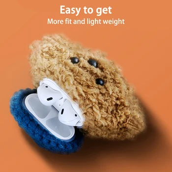 

Cute Puppy Knitted Plush Earphone Cover Skin Case For Anti-lost Protection Box Earphones Daily Decoration Anti Scratch