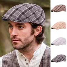 Мужские клетчатые шапки-бомберы, шапка пика Блиндер, кепка Бейкер для мальчика, кепка пика газетчик, плоская кепка в елочку, Ретро стиль, литературный теплый берет, зимний