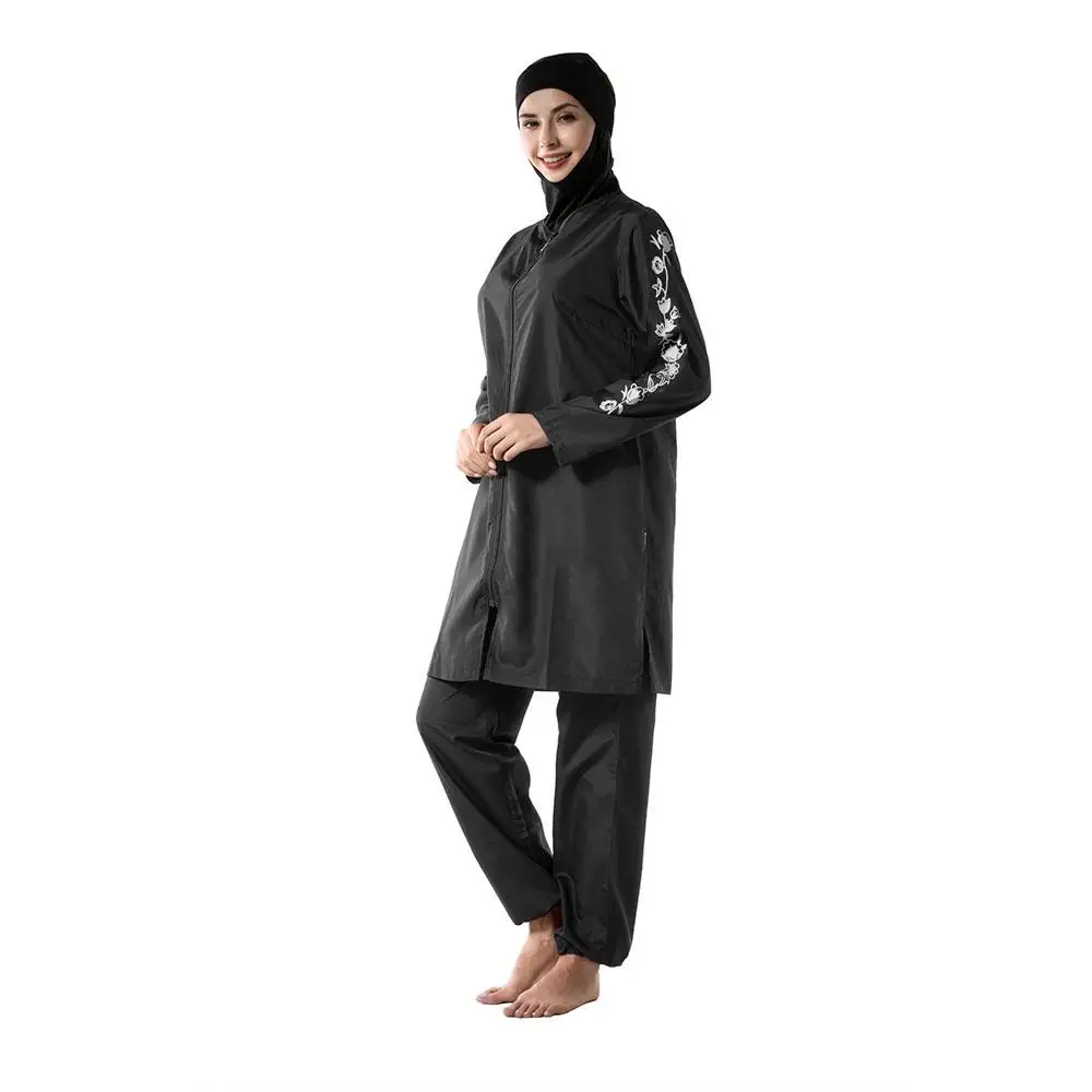 3 шт. мусульманские Печатные Купальники для женщин скромный Буркини хиджаб пляжная одежда купальный костюм арабский купальник консервативный