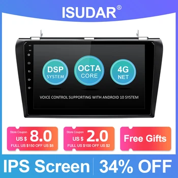 

ISUDAR V57S Android 10 Car Radio For MAZDA 3 2004-2009 Car Multimedia Player GPS Stereo System Camera DVR Voice Control no 2 Din