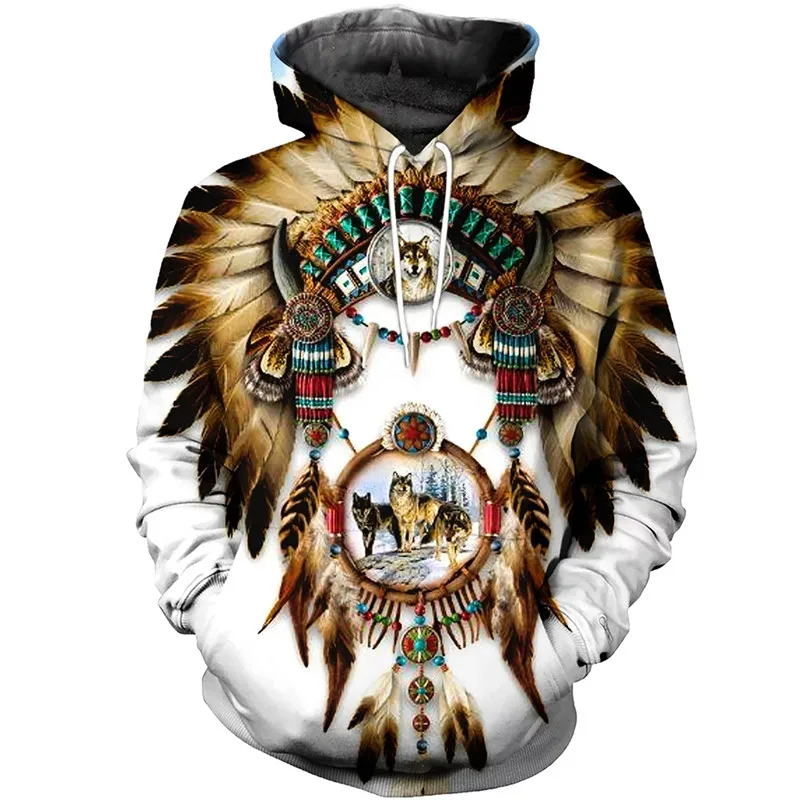 2020 Fashion Bohemia style Hoodie Native Indian Wolf 3D Print casual hooded sweatshirts Harajuku streetwear sudadera hombre 2020 Fashion Bohemia style Hoodie Native Indian Wolf 3D Print casual hooded sweatshirts Harajuku streetwear sudadera hombre