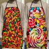 Custom Candy Pattern Kitchen Apron Dinner Party Cooking Apron Adult Baking Accessories Waterproof Fabric Printed Cleaning Tools 1