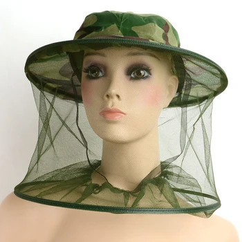 

Anti-mosquito Bee Bug Insect Fly Mask Cap Hat with Head Net Mesh Face Protection Outdoor Fishing Equipment (Camouflage)