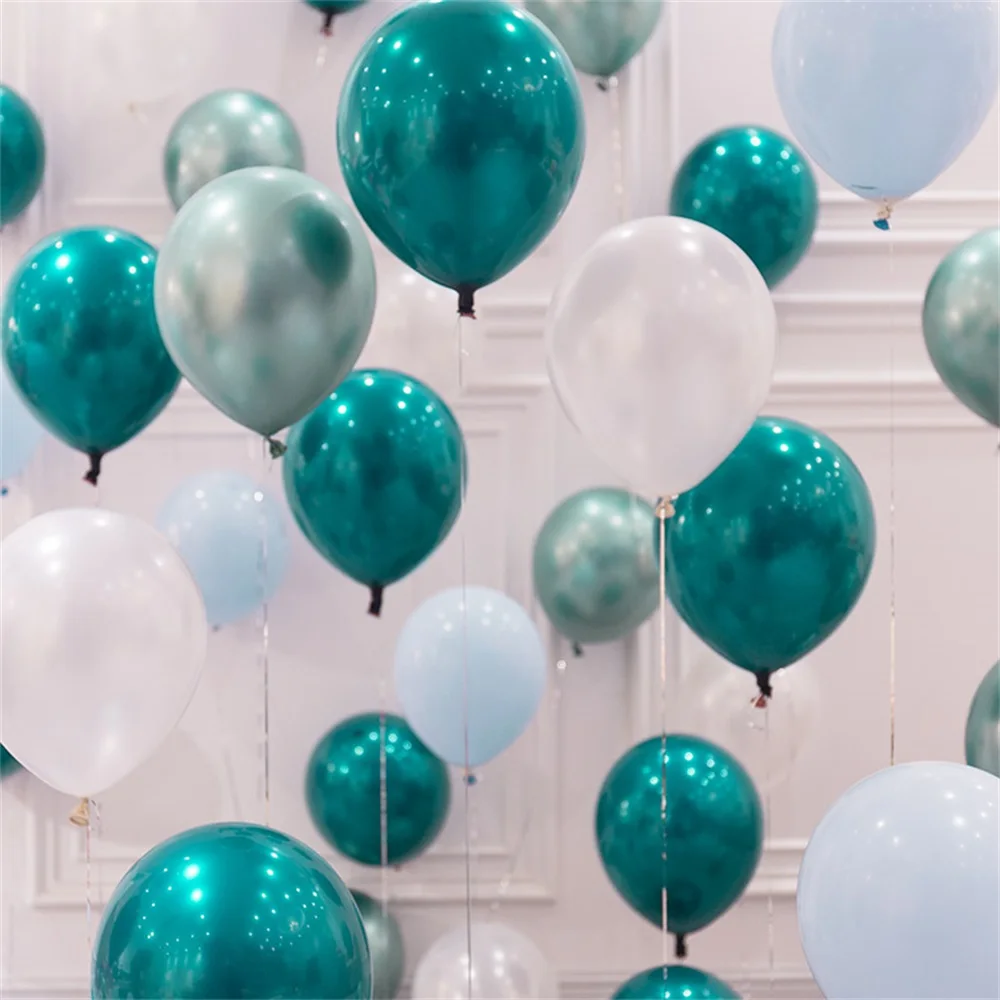 15Pcs 10inch Double Layer Pearl Teal Green Latex Balloon Turquoise Helium  Premium Balloons Birthday Wedding Party Decor|Ballons &amp; Accessories| -  AliExpress