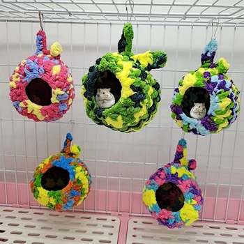 

Small Animal Hammock Hamster Woven Hanging Bed House Hamster Cages Toys for Squirrel Chinchilla