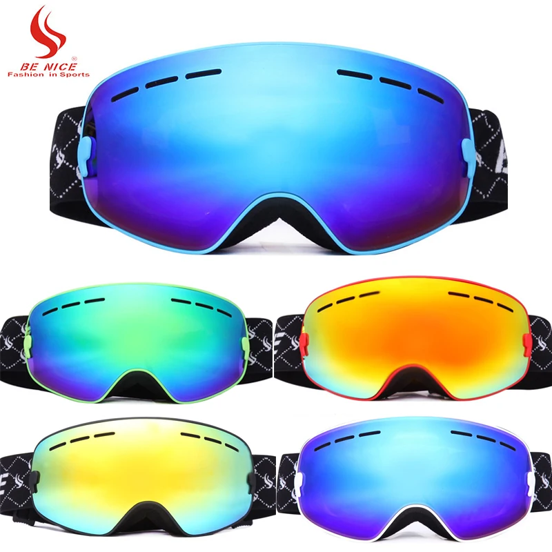 

BENICE Ski Accessories for Children's Skiing Glasses Double-deck Anti-fogging Wind Outdoor Snowfield Goggles Sunglasses A