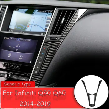 

Car styling Carbon Fiber Sticker Center Console Panel Frame Side frame Trim Cover Sticker Trim For Infiniti Q50 Q60 2014-2019