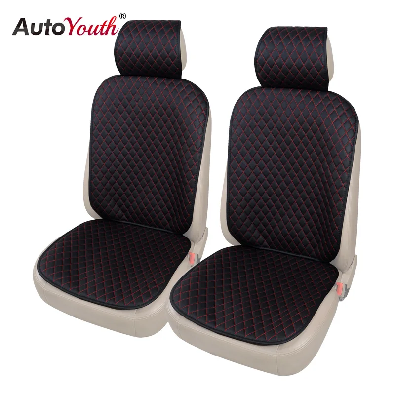 AUTOYOUTH PU Leather Front Seat Cover Universal Fit for Toyota Honda