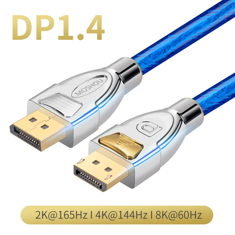 Displayport 1,4 видео кабели DP 8K @ 60Hz 4K 120Hz MOSHOU 32,4 Gpbs 32bit HDR для монитора видеокарты Displayport 1,4 видео кабели DP 8K @ 60Hz 4K 120Hz MOSHOU 32,4 Gpbs 32bit HDR для монитора видеокарты