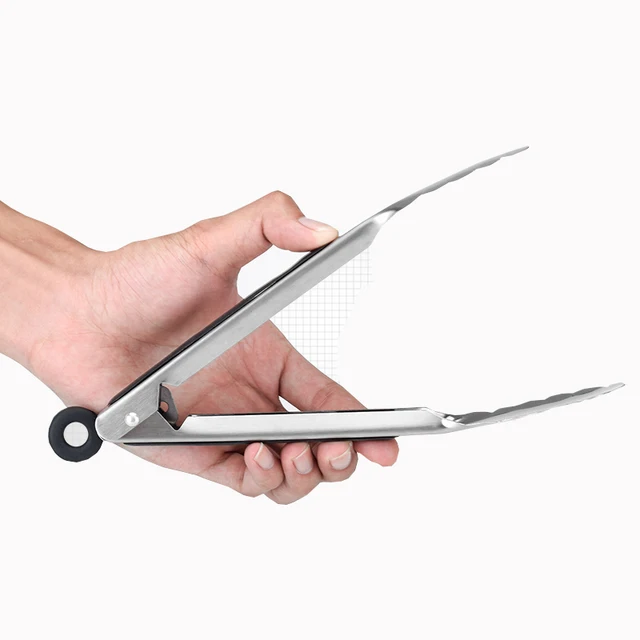 1Pc Bbq Grilling Tong Saláta Torta Desszert Étel Fogó Rozsdamentes Acél Grill Klipek - Image 3