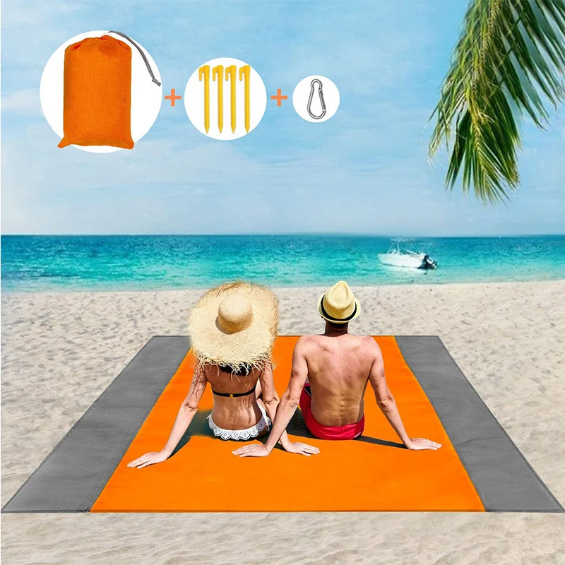 

Beach Mat Picnic Blanket, Extra Large 210 x 200cm Beach blanket Waterproof Sandproof Water Resistant Picnic Blanket Camping