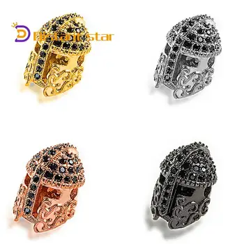 

14*10mm Spartan Warrior Helmet High Quality Brass Cubic Zirconia Diy Men's Beads Bracelet Jewelry Making Accessories Connector