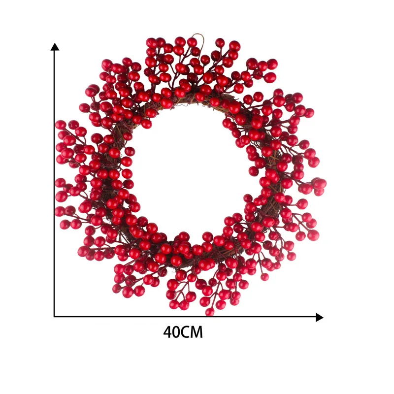 

Christmas Red Berry Wreath Xmas Door Wall Hanging Garland Decor Party Home Kit