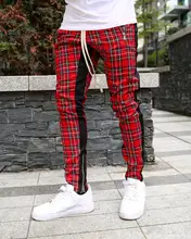 Aliexpress - High Quality Men’s Korean Version Checked Fashion Patchwork Color Matching Small Legs Trouser Slim Casual Sports Pencil Pants