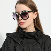 Роскошные большие солнцезащитные очки с бриллиантами, женские винтажные брендовые солнцезащитные очки с большой оправой, мужские Модные солнцезащитные очки oculos de sol