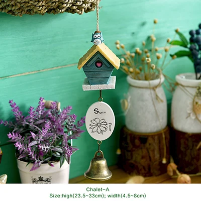 DIY Totoro wind chime детская комната для девочек колокольчики домашний колокольчик украшение для дома животное подарок Смола милый кулон украшение на день рождения - Цвет: muwu lan
