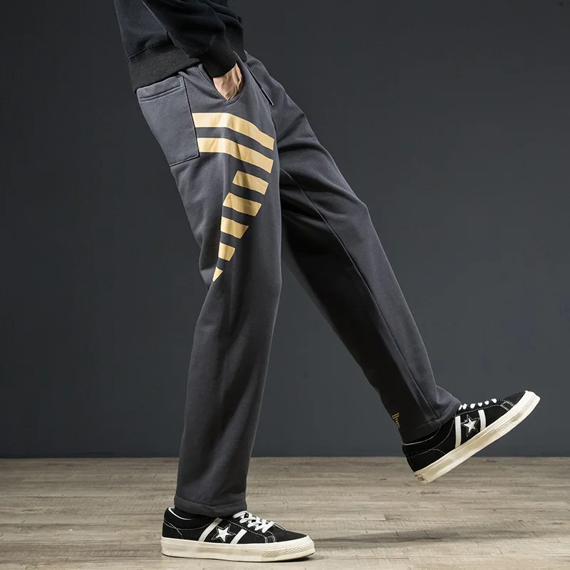 

Autumn And Winter Casual Trousers Men's Japanese-style Loose Straight Printed Sequin Trend Students Versatile Simple Gymnastic P