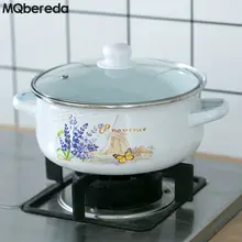 Старомодная 22 см Толстая эмалированная кастрюля для молока плита газовая универсальная двойное ухо лекарство горшок горячий горшок Пароварка кастрюли набор