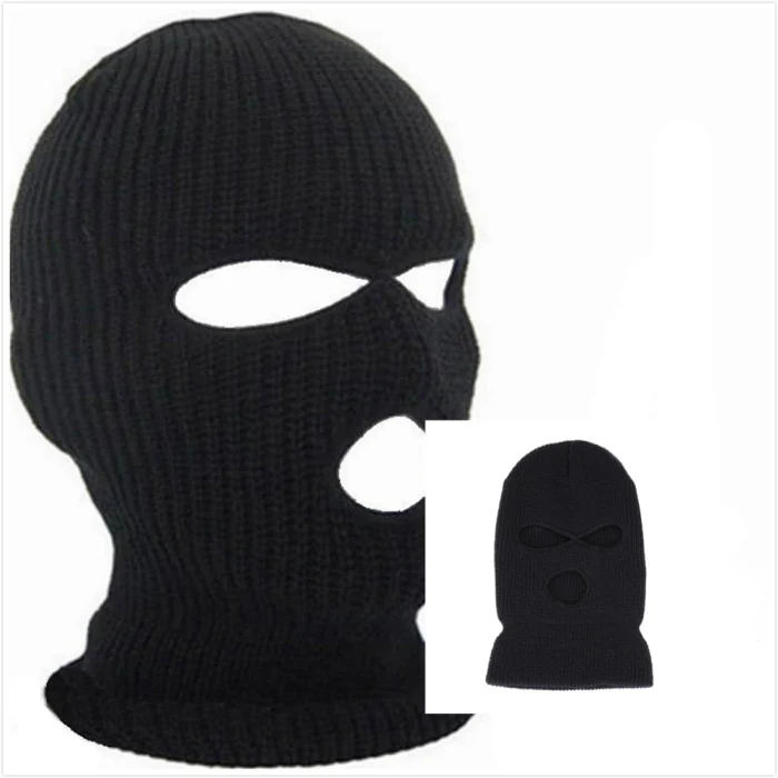 Лыжная маска с 3 отверстиями, шапка, маска для лица, вязаная шапка, зимняя теплая шапка BB55