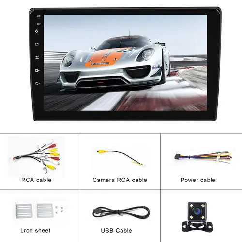 With 4 LED Camera Podofo 2din автомагнитолы " 2.5D экран ISO Android mirrorlink Автомобильный мультимедийный плеер авторадио Bluetooth для универсального автомобиля стерео - Цвет: With 4 LED Camera
