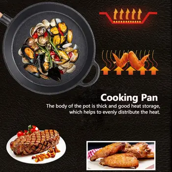 

22/24/26cm Non-stick Frying Pan Chinese Wok Cast Iron Pot Vintage Forged Home Kitchen Cooking Pot for Induction Cooker Gas Stove