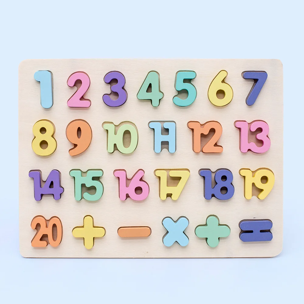 Kids Wooden 3D Alphabet Number Puzzle Baby Colorful Letter Digital Geometric Educational Toy For Toddler Boy Girl Gift 11