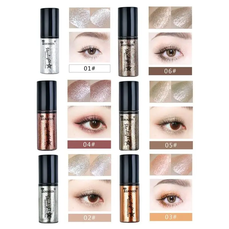 6pcs Set Professional Makeup Silver Rose Gold Color Liquid Glitter Eyeliner New Shiny Eye Liners for Women Eye Pigment 6pcs Set Professional Makeup Silver Rose Gold Color Liquid Glitter Eyeliner New Shiny Eye Liners for Women Eye Pigment
