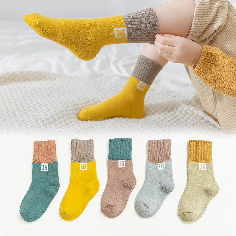 5Pairs/lot Infant Baby Socks for Girls Cotton Kids Children Winter Warm Newborn Boy Toddler Thick Socks Baby Clothes Accessories