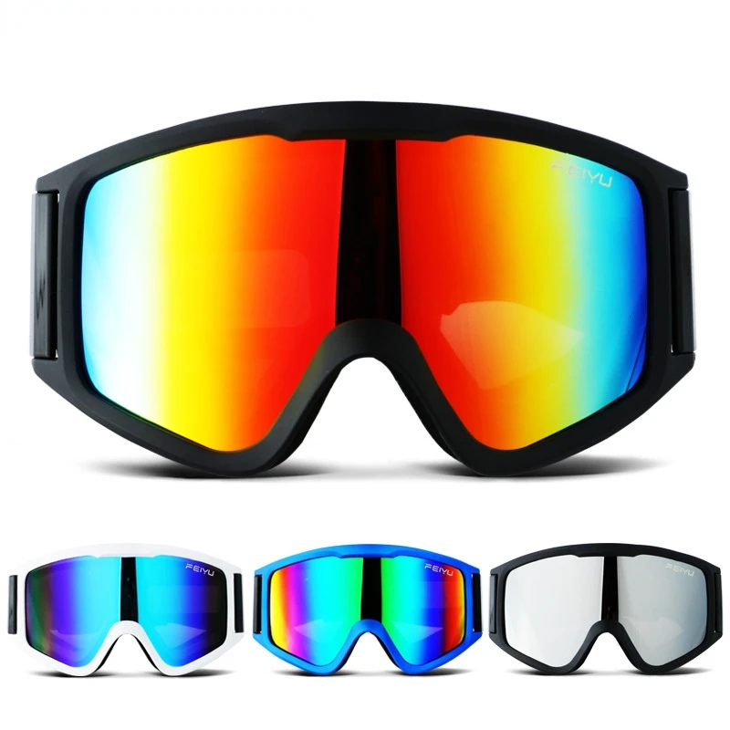 

Double Lens Ski Goggles for Kids Adults, Anti-fog, Soft TPU Cylinder Windshield, Snowboard Glasses, Alpine Spectacles, Men and W