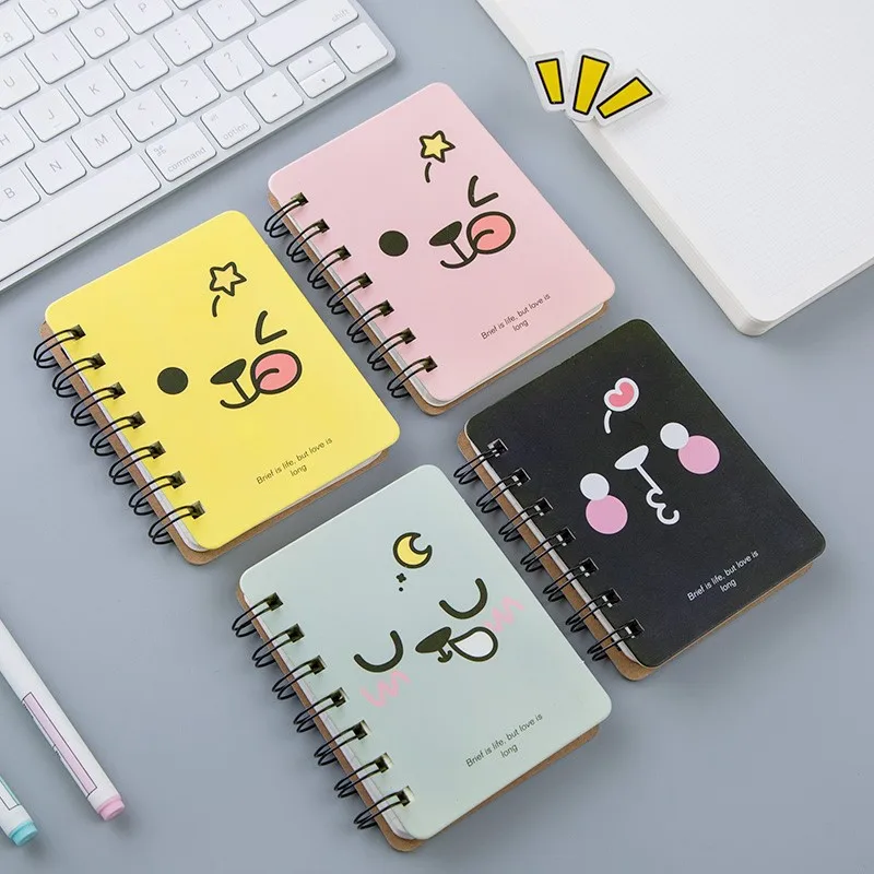 

A7 Mini Coil Cute Notebook Paper Notepad Dialy Books Planner 80 Pages Journal Small Diary for School Office Supply Stationery