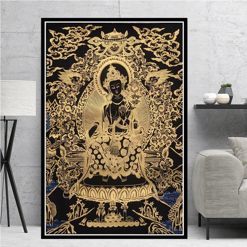 Home Decor Nordic Style Poster Prints Sakyamuni And Arhat Thangka Tibet Buddhism Buddha Canvas Painting Wall Art Modular Picture | Дом и сад