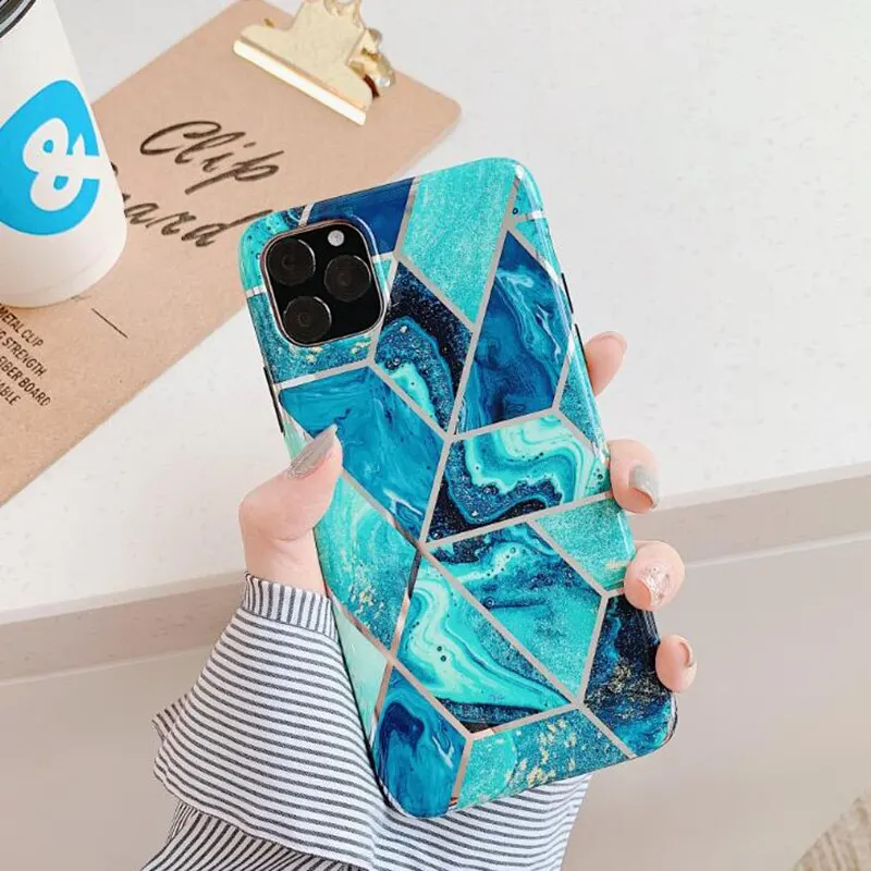 TPU Silicone Geometry Pattern Protective Phone Case For iPhone 11 Pro Max
