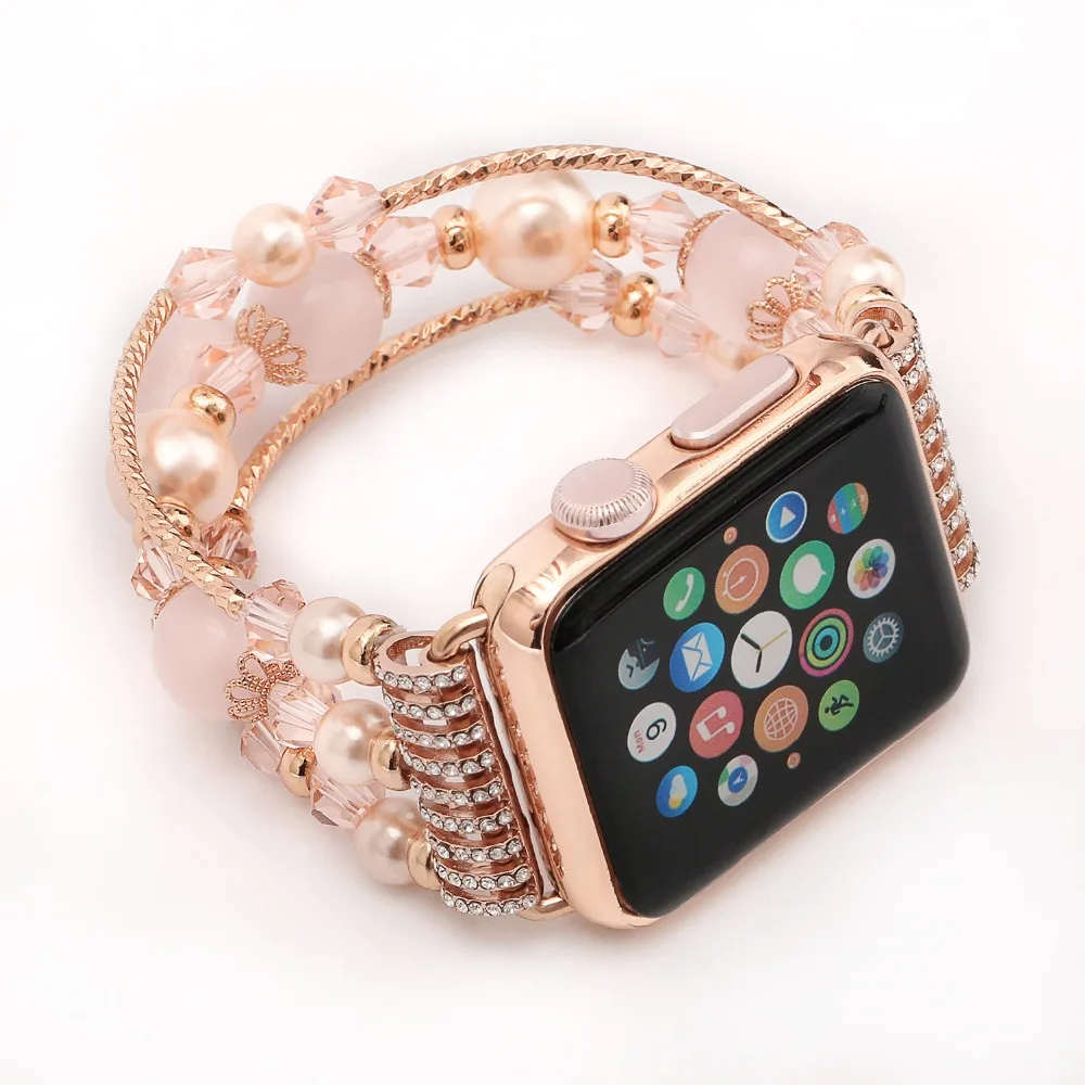 Сопутствующий браслет, ремешок для наручных часов Apple Watch, версии 5/4/3/2/1 38 мм 44 наручных часов Iwatch, ремешок 42 мм 40 мм ручной работы Для женщин ремешки наручных часов