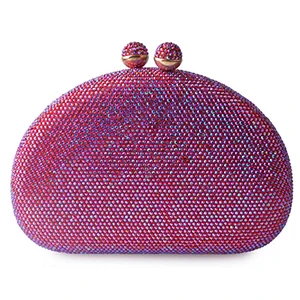 XIYUAN, зеленые вечерние клатчи для свадьбы и вечерние сумочки с кристаллами, модные дамские сумочки-мессенджеры в форме бриллианта - Цвет: Rose Red
