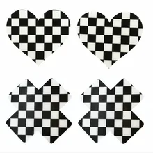 50 пар(100 шт)/партия женские наклейки на соски клетчатое Сердце и крест/х Стикини