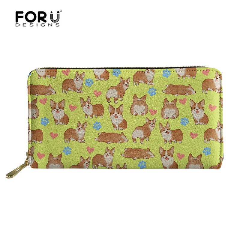 Z4616Z21 FORUDESIGNS/женские кошельки корги из искусственной кожи длинный бумажник на застежке для телефона Сумка Сумочка для денег и монет карман держатель для карт Женский кошелек сумочка - Цвет: Z4616Z21