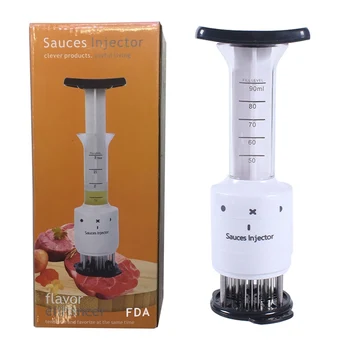 

Meat Syringe Tool with Sharp Needle Meat Marinade Tenderizer Needle Injector Syringe Cook Kitchen Tool for Beef Pork Chicken