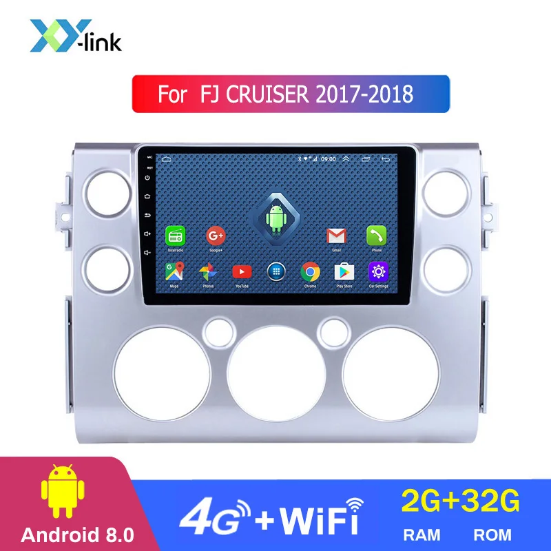 4 CORES 2G RAM Горячая Распродажа 9 дюймов Android 8,1 автомобиль радио мультимедиа плеер для Toyota FJ CRUISER- стерео gps навигации - Цвет: 4 CORES 2G RAM