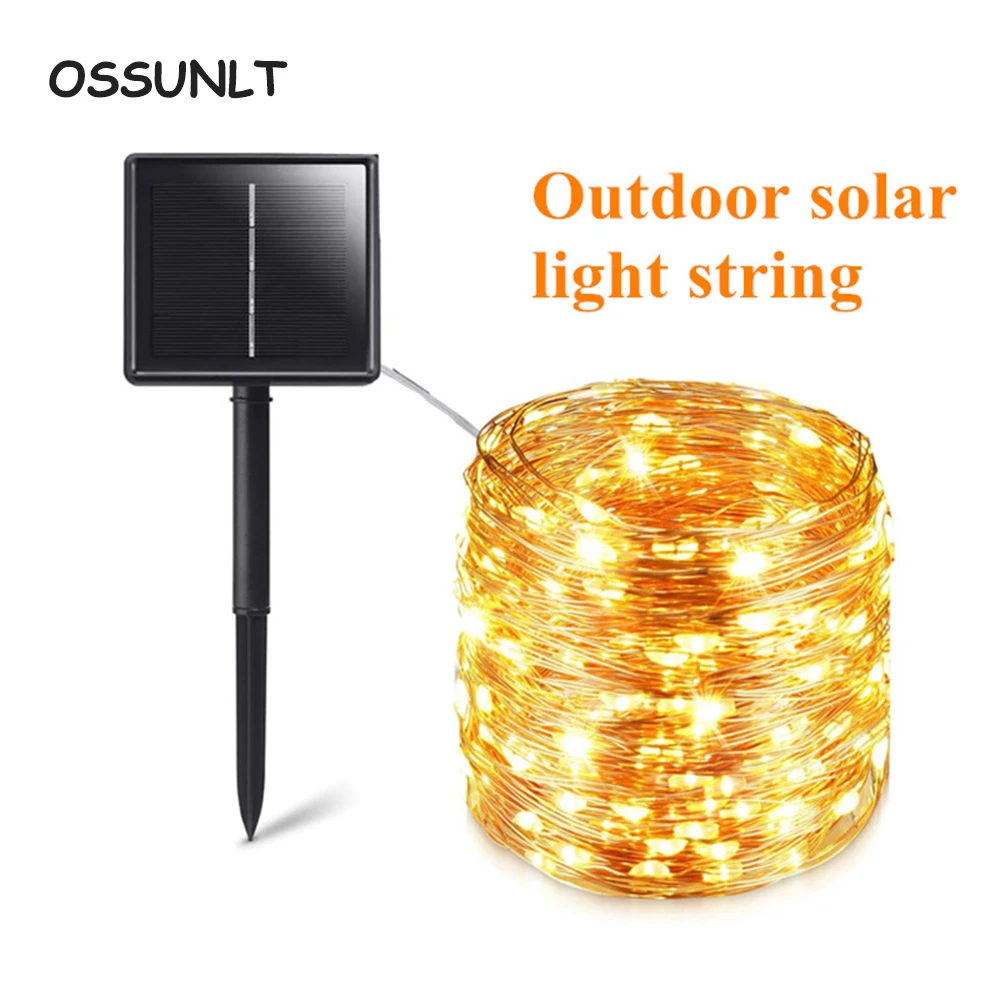 Solar String Fairy Lights 12M 100LED / 5M 50 LED Waterproof Outdoor Garland Power Lamp Christmas For Garden Decoration | Лампы и