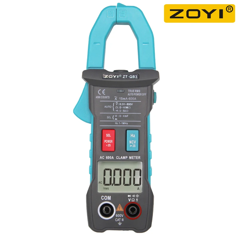 Цифровой мультиметр ZOYI ZT-QB3 умные клещи 600 А переменного тока 4000 отсчетов True RMS