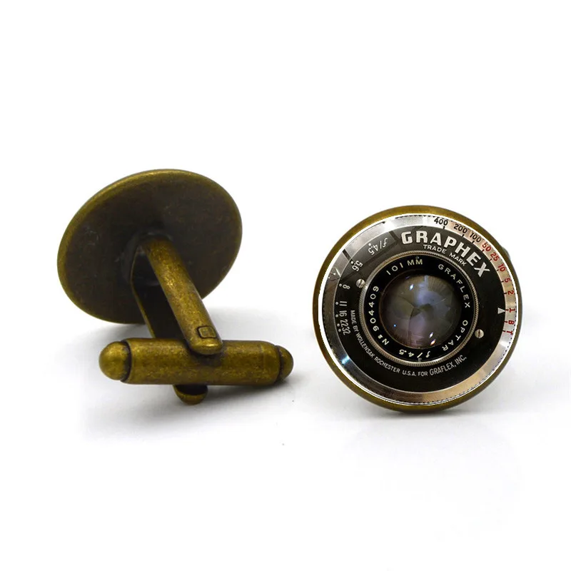 New Fashion Wholesale DSLR Lens Cufflinks Camera Lenses Cuff Link Cufflinks For Mens Brand Cuff Button - Окраска металла: Bronze