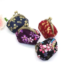 1 шт. мини-кошелек из ткани с принтом для монет для женщин и девушек, мини-кошелек из полиэстера, прекрасный кошелек для монет, хранение кошелек с застежкой, Прямая поставка, новинка