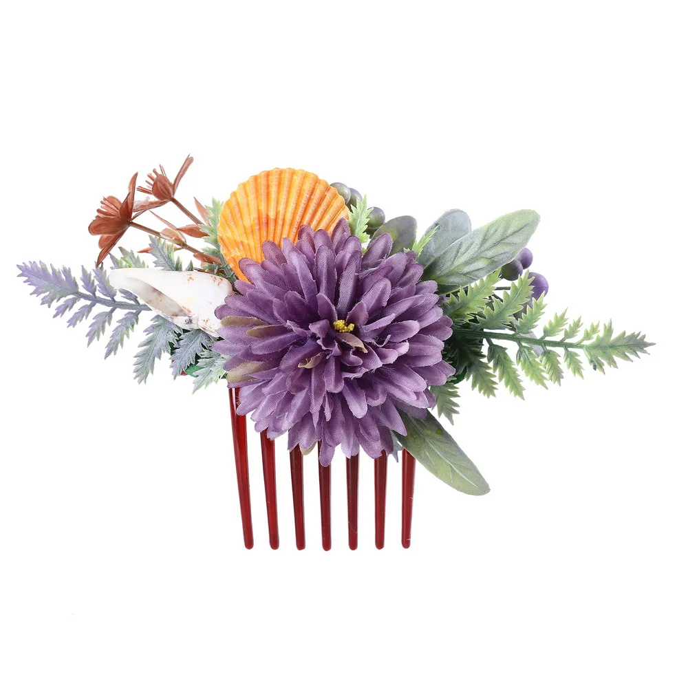Расчески для волос с фиолетовой васильковой розой, красивая элегантная расческа для волос с цветочным мотивом, женские свадебные головные уборы с изображением леса