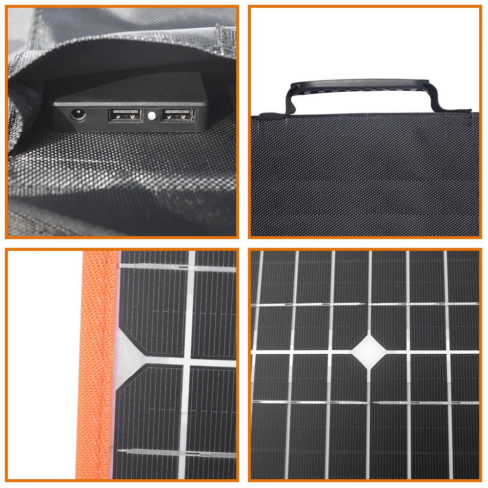  100W 18V Solar Panel Portable Foldable Solar Bag DC 5V USB Output for outdoor travel Camping Car Bo